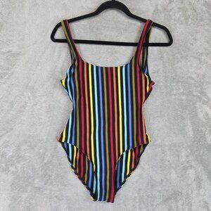 Monsoon Bodysuit Womens M Multicolor Striped One Piece Tank Made In England